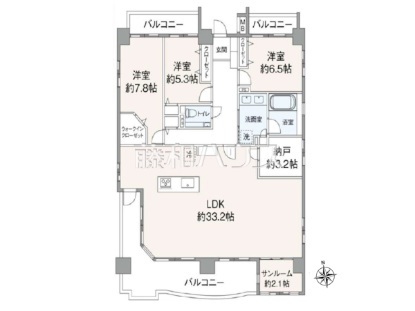 間取図　【ロイヤルアーク大濠公園】