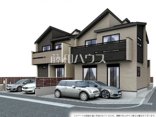 完成予想図（外観）　【日野市神明３丁目】
昼夜により表情を変え、魅せる事を追求した重厚感ある外観は、時代の流れに左右されないシックなカラートーンで雰囲気を演出。絶妙なコントラストで輝きを放ちます。　