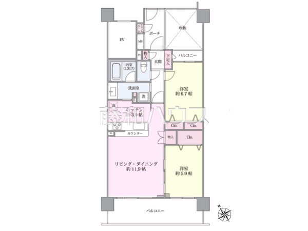 間取図　【ルネグランステージ志木Ⅱ】