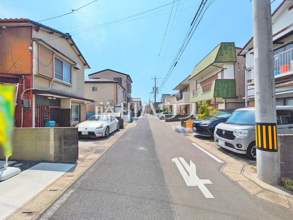 接道状況および現場風景　【名古屋市北区六が池町】