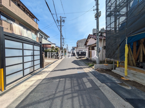 接道状況および現場風景　【北名古屋市能田蓮池】