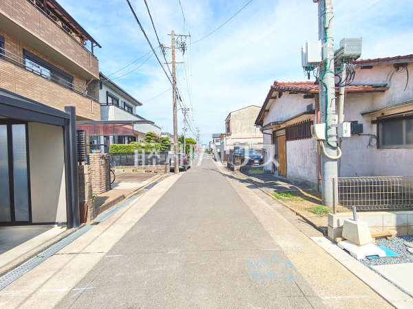 接道状況および現場風景　【北名古屋市能田蓮池】