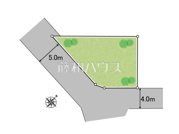 全体区画図　【東村山市青葉町１丁目】2方向接道で日当たり良好！
