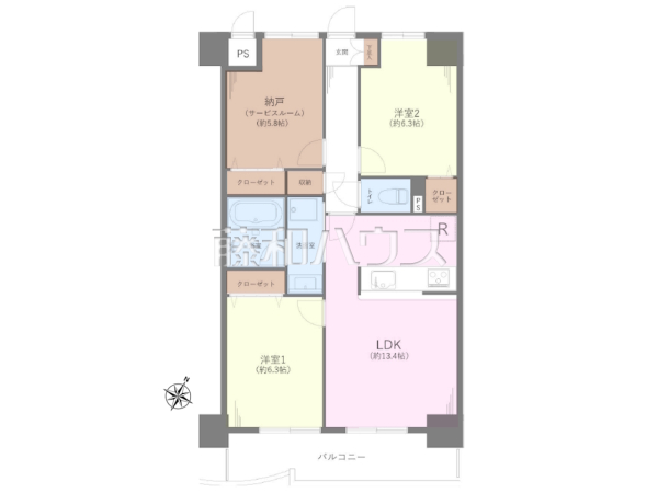 間取図　【建六ハイム東久留米】