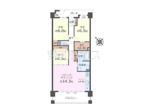 間取図　【コスモ・ザ・パークス調布多摩川】