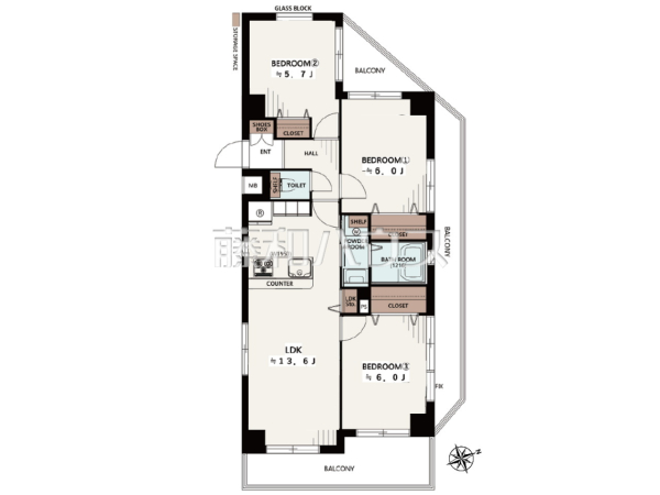 間取図　【ウイングヒルズ田無本町】