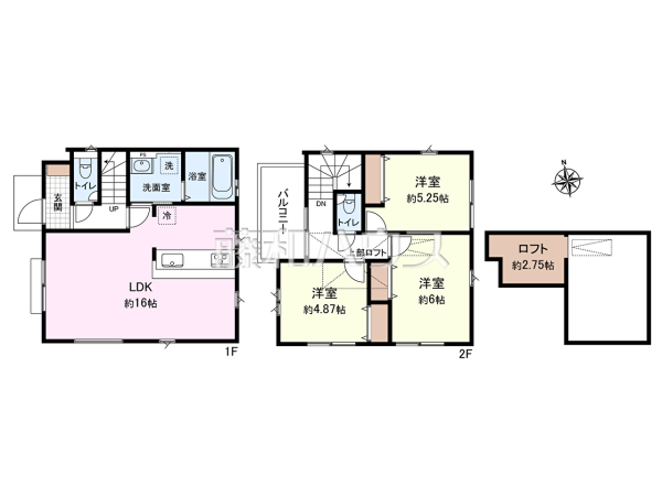 間取図【東久留米市南町4丁目】イオンモール東久留米が徒歩10分以内にございます！土日祝はもちろん、平日のご案内・お打ち合わせも可能です。まずはお気軽にお問合せ下さいませ。