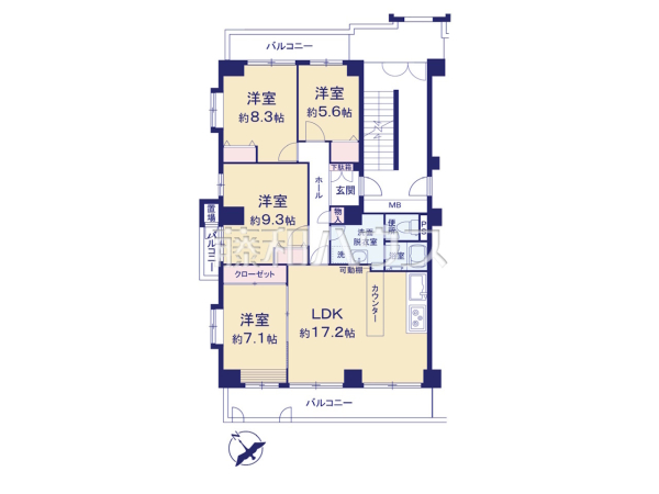 間取図　【志木ニュータウン中央の森弐番街六号棟】