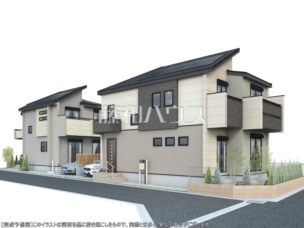 ≪完成予想図（外観）≫建物のプレゼンをさせていただきますので、実際の完成イメージを思い描いていただくことができます。お気軽にお問合せ下さい。　【世田谷区喜多見４丁目】