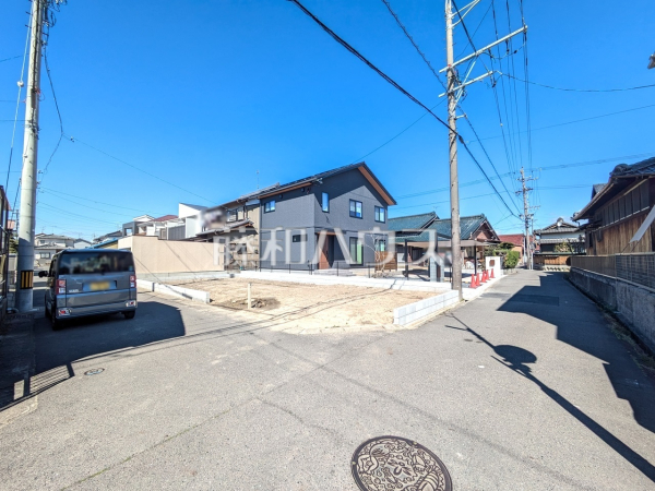 接道状況および現場風景　【北名古屋市鹿田南蒲屋敷】