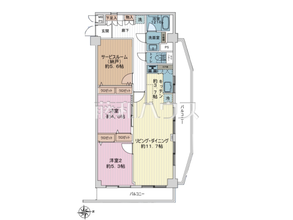 間取図　【クレール府中】