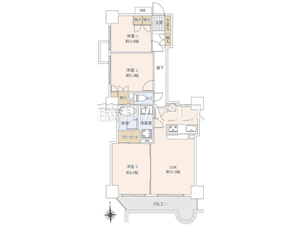 間取図　【コンセールタワー所沢】