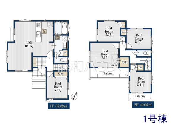 1号棟　間取図　【日野市東豊田１丁目】