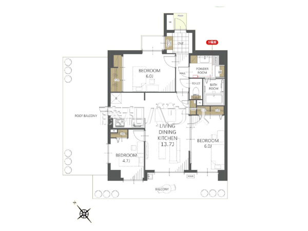 間取図　【ハイホーム南大沢】