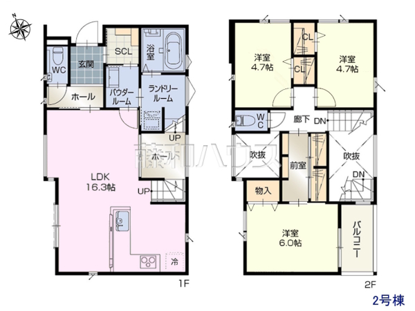 2号棟　間取図　【福岡市南区長住６丁目】