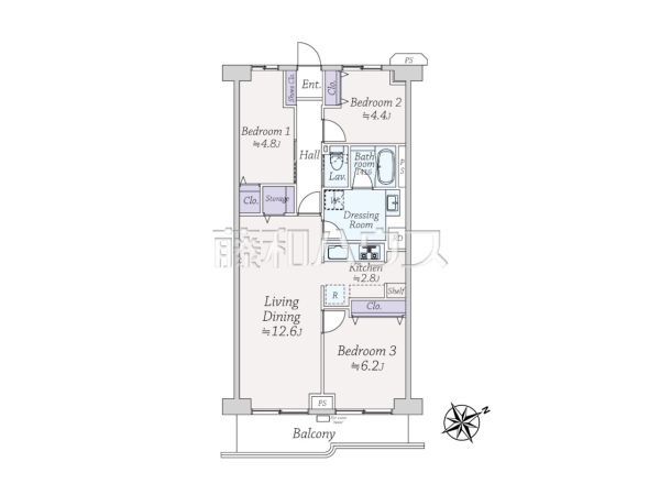 間取図　【コーズ関町スカイハイツ　2号棟】