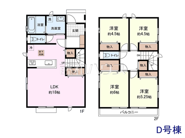 D号棟　間取図　【清瀬市中里１丁目】