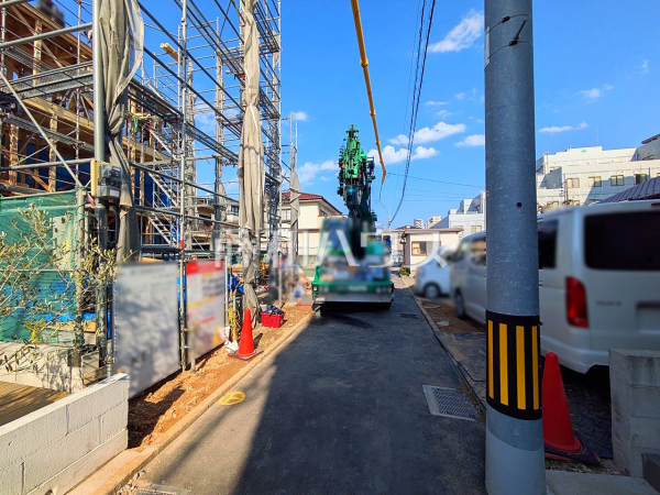 接道状況および現場風景　【福岡市城南区鳥飼６丁目】