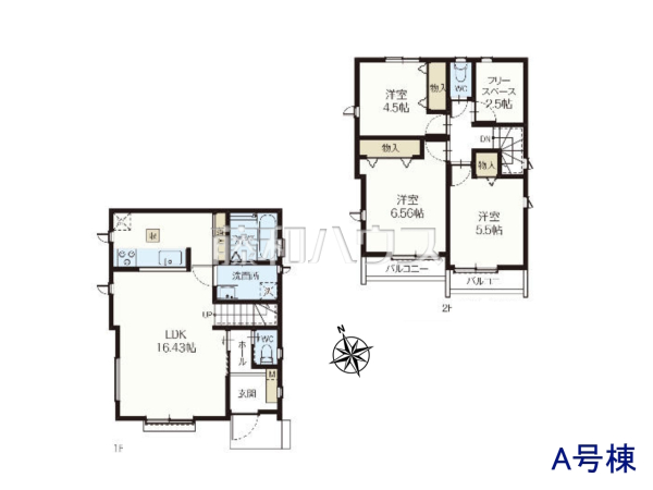 A号棟　間取図　【東村山市諏訪町１丁目】