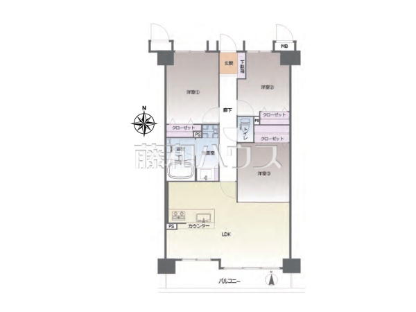 間取図　【城南茶山シティハウス】