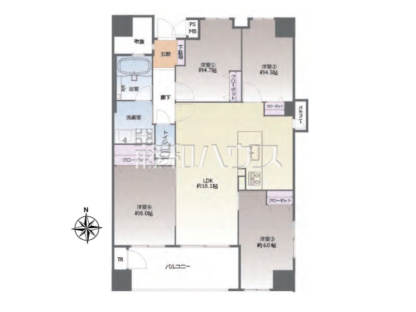 間取図　【ファーネスト西新南】