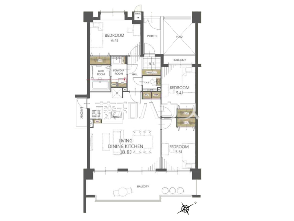 間取図　【JGMヴェルデ板付中央公園】