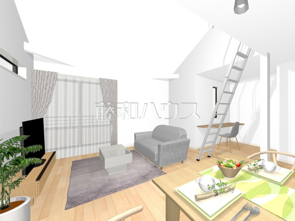 【全室南向き＆南側通路】西側4m公道×南側3m通路の二方接道につき、陽当り・通風共に良好。LDKは20帖超の開放的な空間です。
完成予想図（内観）　【清瀬市上清戸１丁目】