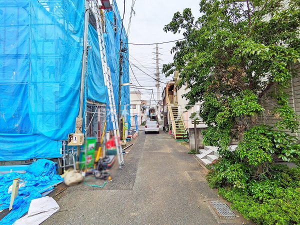 接道状況および現場風景　【調布市若葉町２丁目】