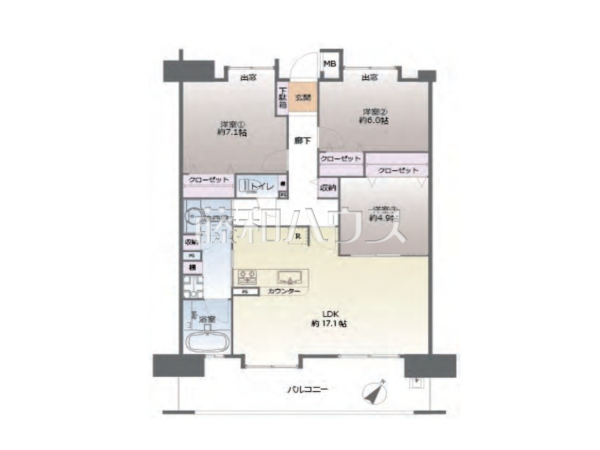 間取図　【アンピール東大橋】