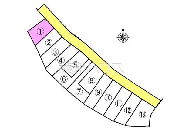 全体区画図　【名古屋市守山区大字中志段味字古山田】
