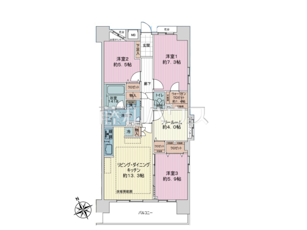 間取図　【ライオンズ聖蹟桜ケ丘パシーナB】
