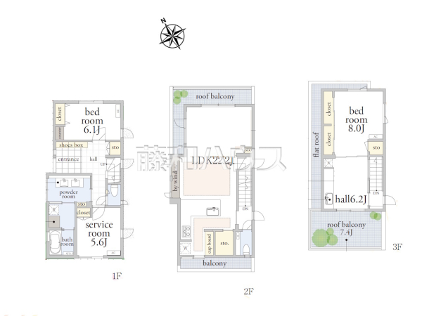 間取図　【世田谷区玉川４丁目】
