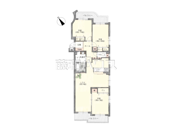 間取図　【シャトー小牧山】