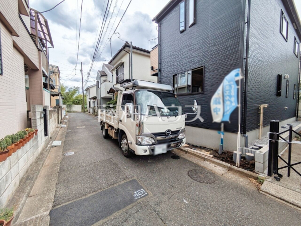 接道状況および現場風景　【新座市石神４丁目】