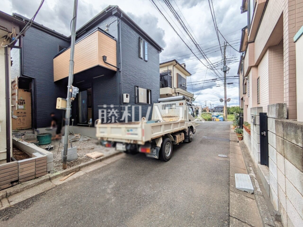 接道状況および現場風景　【新座市石神４丁目】
