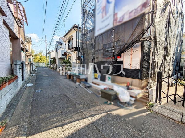 接道状況および現場風景　【新座市石神４丁目】