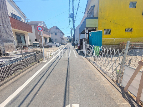 接道状況および現場風景　【調布市染地３丁目】