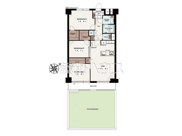 間取図　【シャルマンコーポ第2芦花公園】