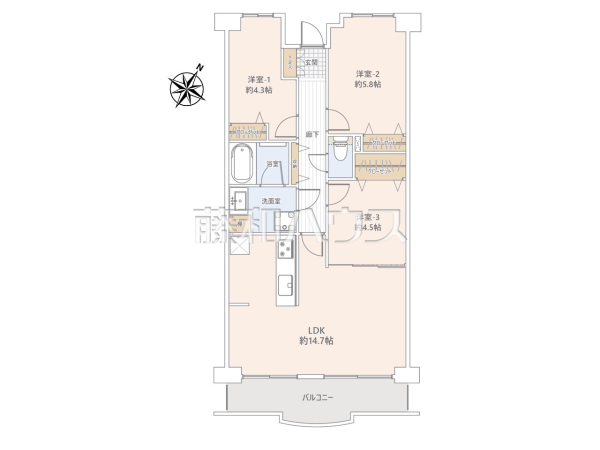 間取図　【ヴェルデコート多摩センター】