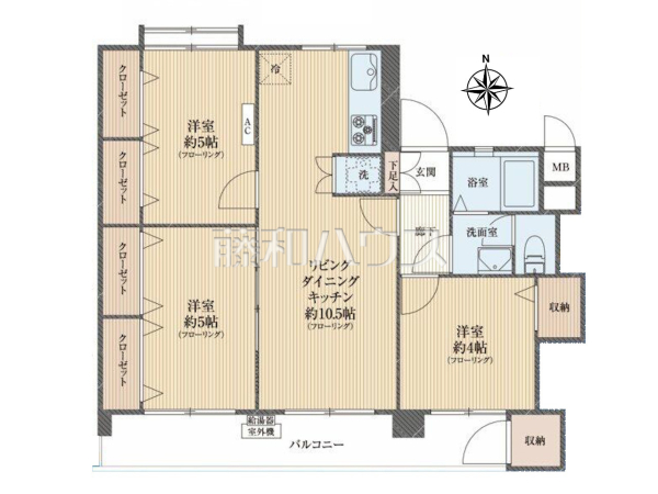 間取図　【公社多摩川住宅ト-3号棟】