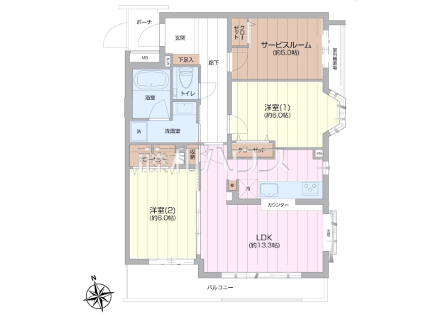 間取図　【レクセルマンション府中】