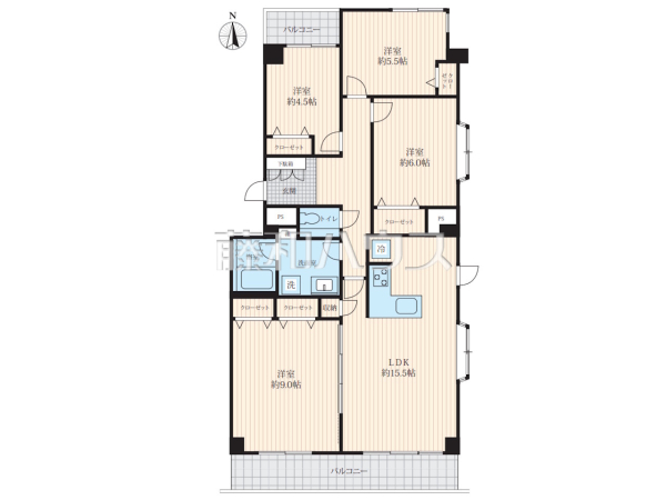 間取図　【グリーンコープ南大沢　3‐2‐1号棟】