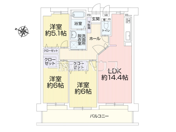 間取図　【エイルヴィラ大橋南】