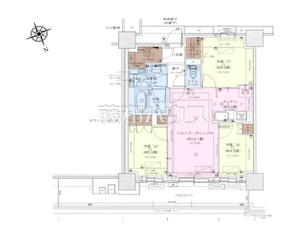 間取図　【ブリリアタワー聖蹟桜ヶ丘ブルーミングレジデンス】