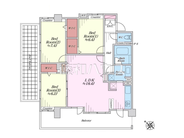 間取図　【ライオンズグローベルめじろ台】