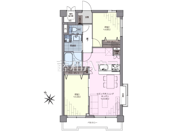 間取図　【シティマンション高砂1号館】