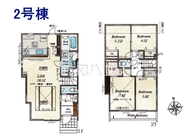2号棟　間取図　【西東京市中町１丁目】