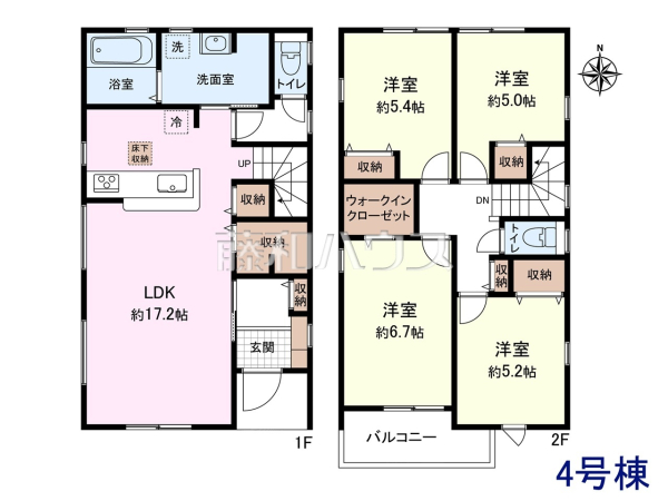 4号棟　間取図　【名古屋市守山区森孝２丁目】