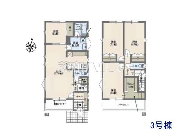3号棟　間取図　【名古屋市守山区新城】