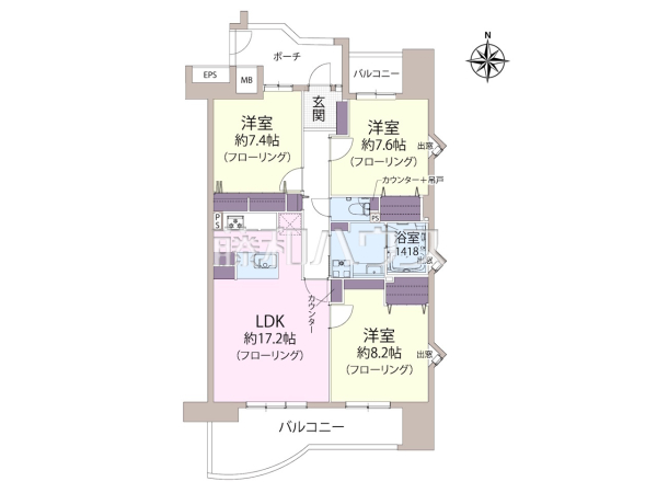 間取図　【西福岡マリナタウンイーストコート5号棟】